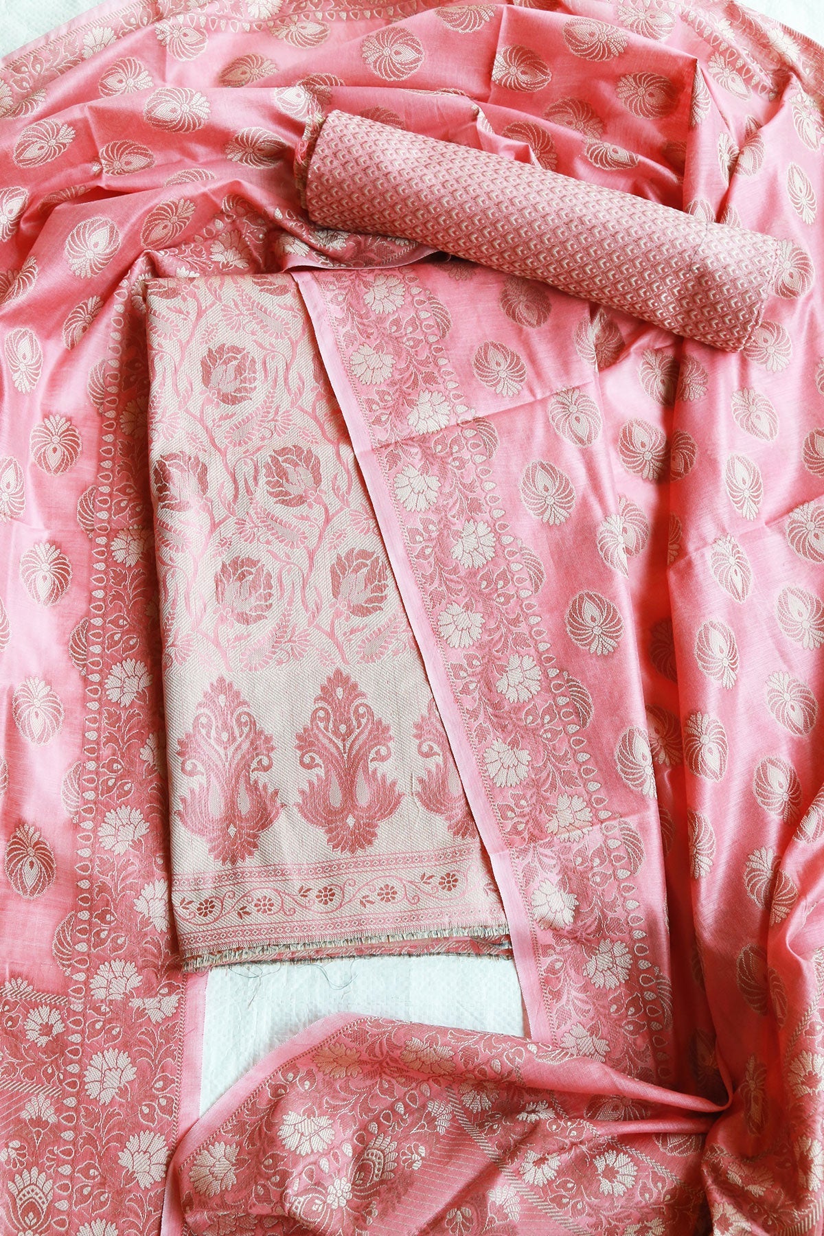 Gajari Chanderi Cotton Woven Suit Set