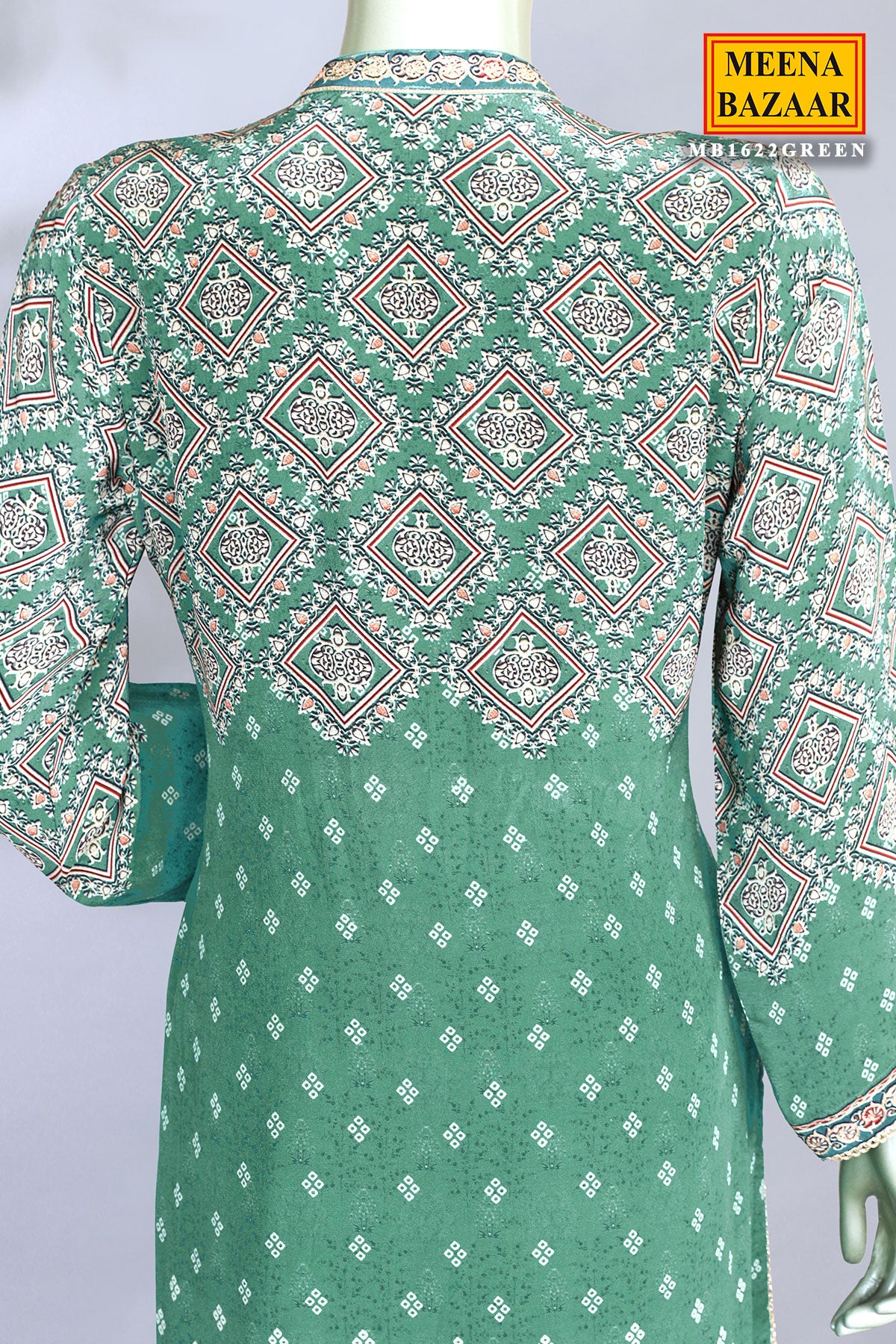 Green Crepe Zari and Swarovski Embroidered Suit Set