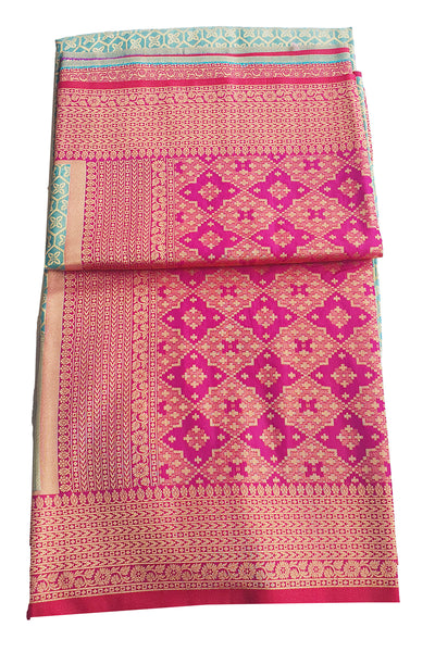 Sea Green Blended Silk Zari Weaving Saree