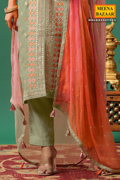 Pista Silk Zari and Sequins Embroidered Suit Set