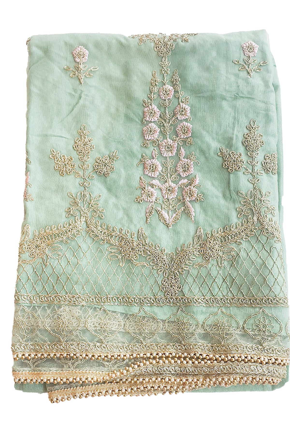 Sea Green Georgette Embroidered Suit Set