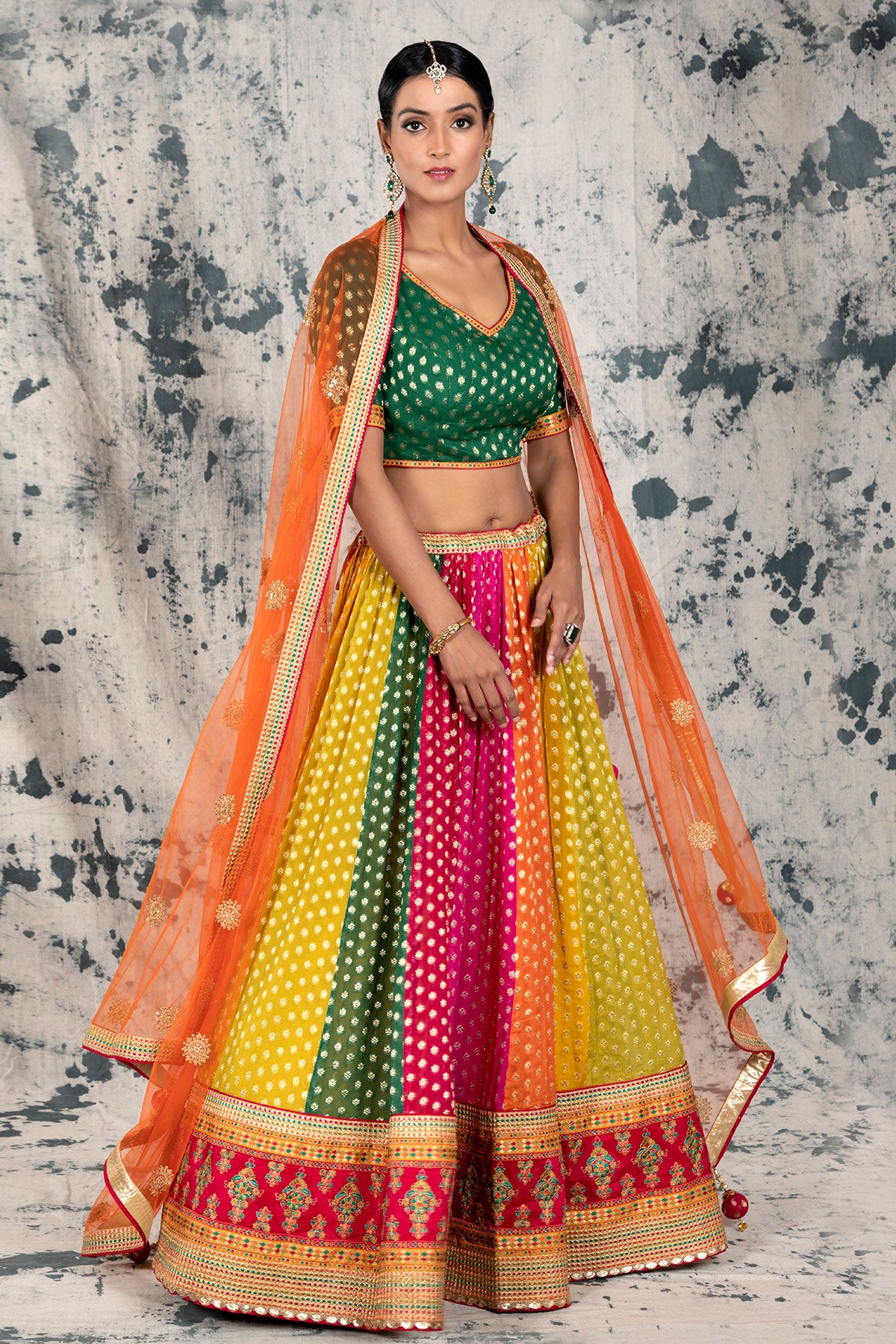 Multicolor Georgette Lehenga