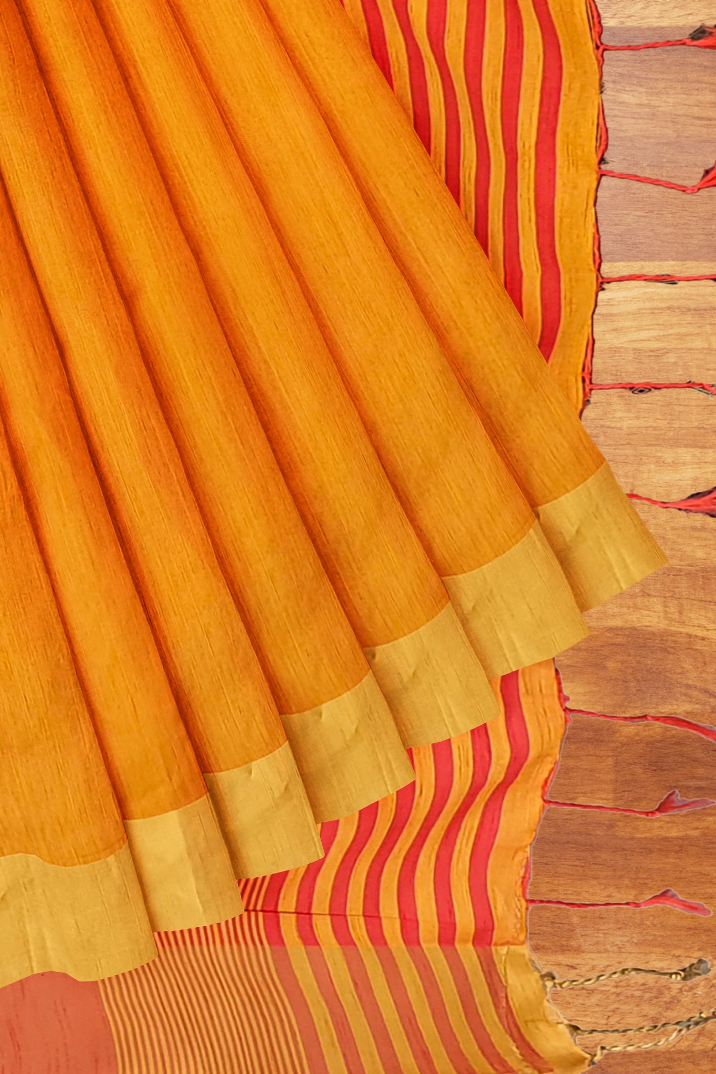 Mustard Blended Silk Woven Saree