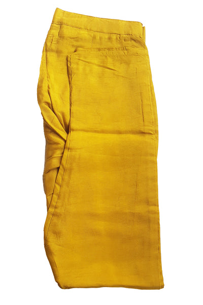 Mustard Silk Embroidered Suit with Woven Banarasi Dupatta