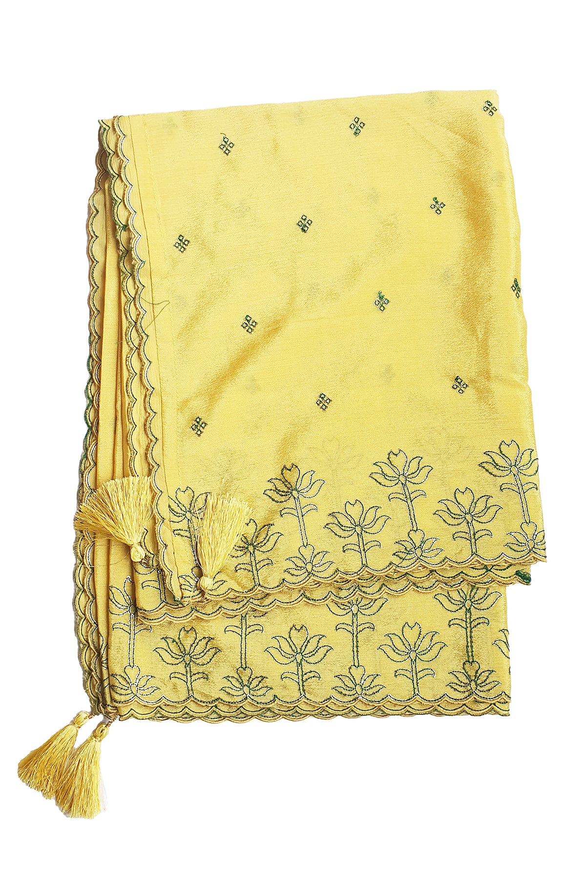 Mustard Dola Silk Zari Embroidered Weaving Suit Set