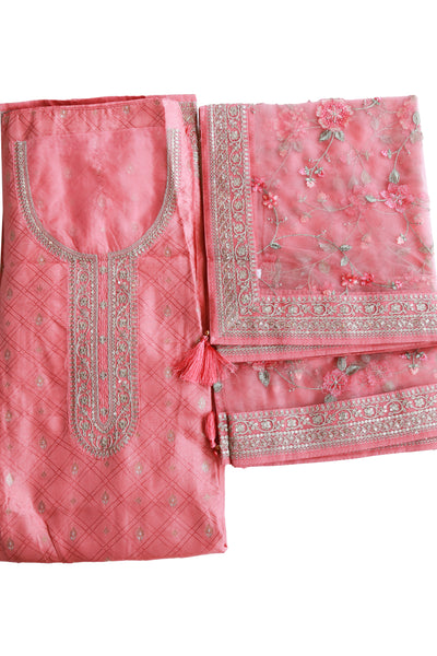 Gajari Dola Silk Zari Embroidered Suit Set