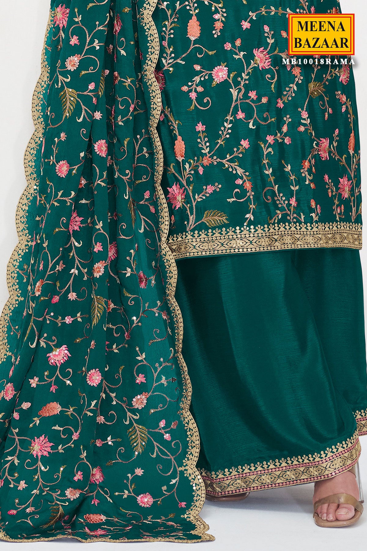 Rama Chinon Silk Thread, Sequin Embroidered Suit