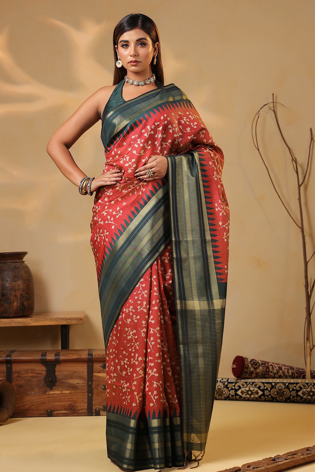 Maroon Silk Weaving Saree Elegant Traditional & Festive Wear