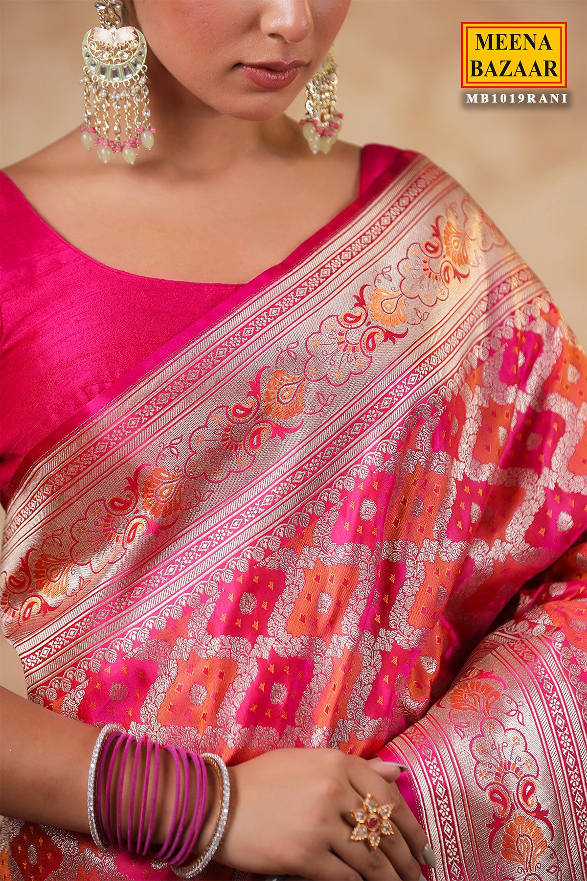 Rani Silk Zari Woven Saree