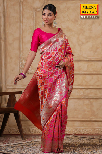 Rani Silk Zari Woven Saree