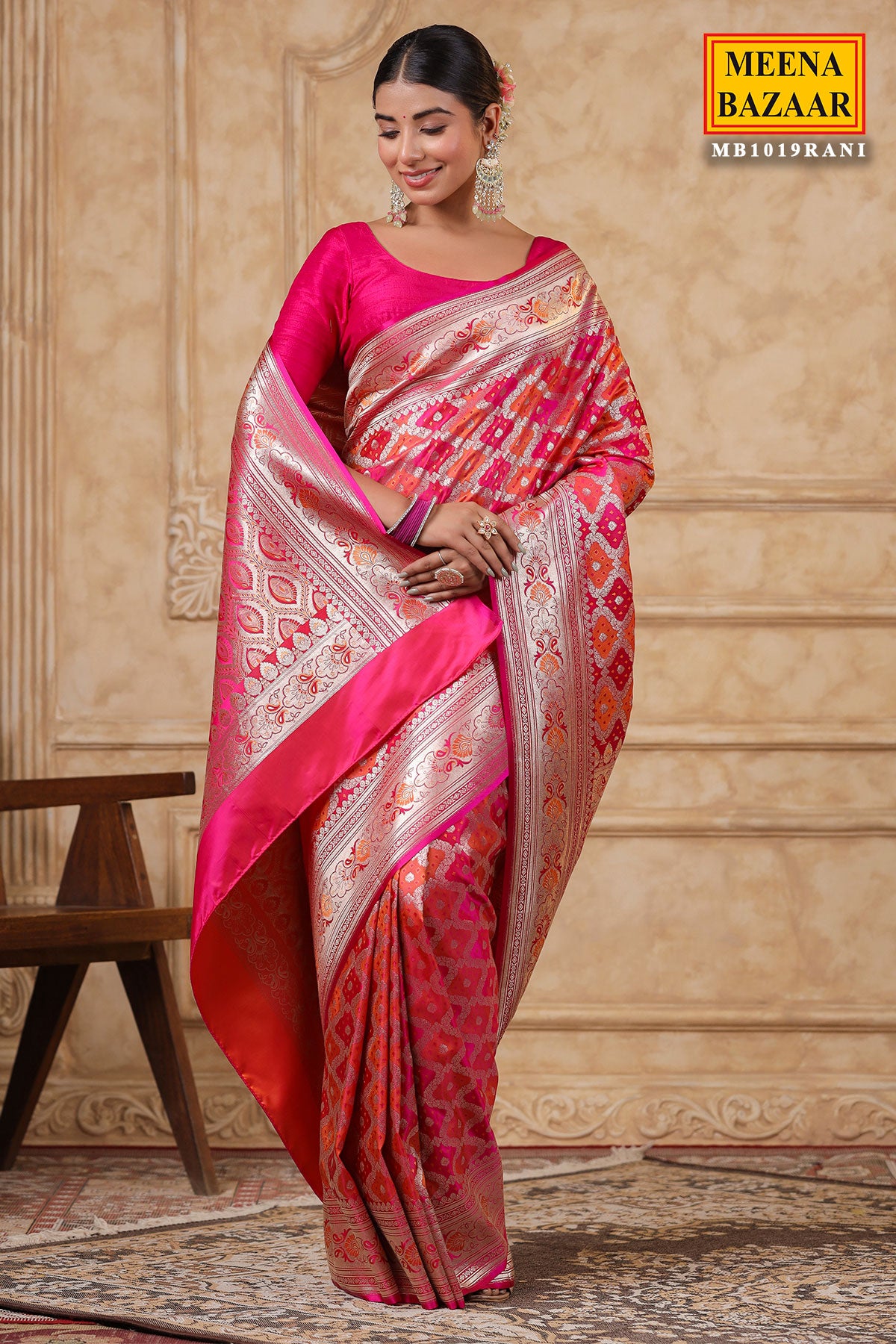 Rani Silk Zari Woven Saree