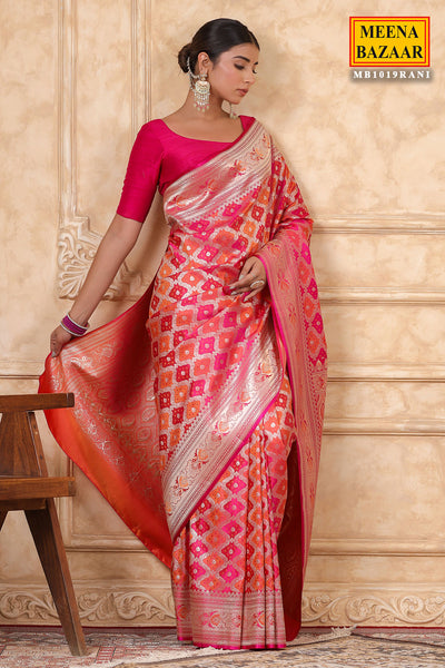 Rani Silk Zari Woven Saree