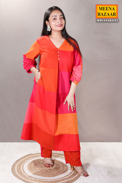 Rani Color-Blocked Cotton Printed Tunic Co-ord Set