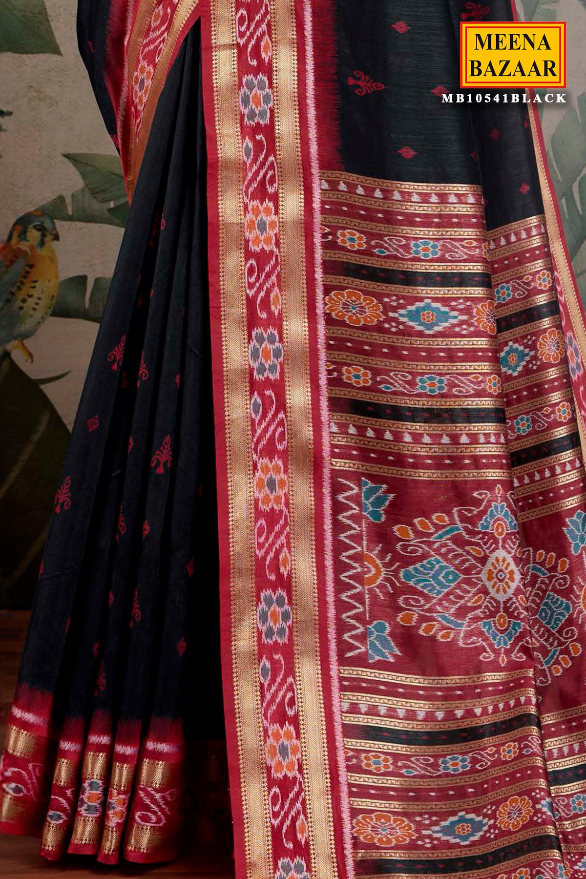 Black Soft Silk Saree – Minimal Zari Elegance