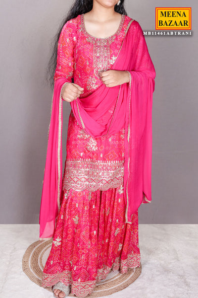 Exquisite Rani Georgette Gota Patti Ready Made Suit Set