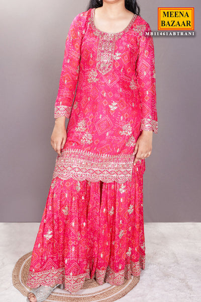 Exquisite Rani Georgette Gota Patti Ready Made Suit Set