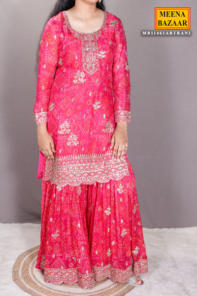 Exquisite Rani Georgette Gota Patti Ready Made Suit Set