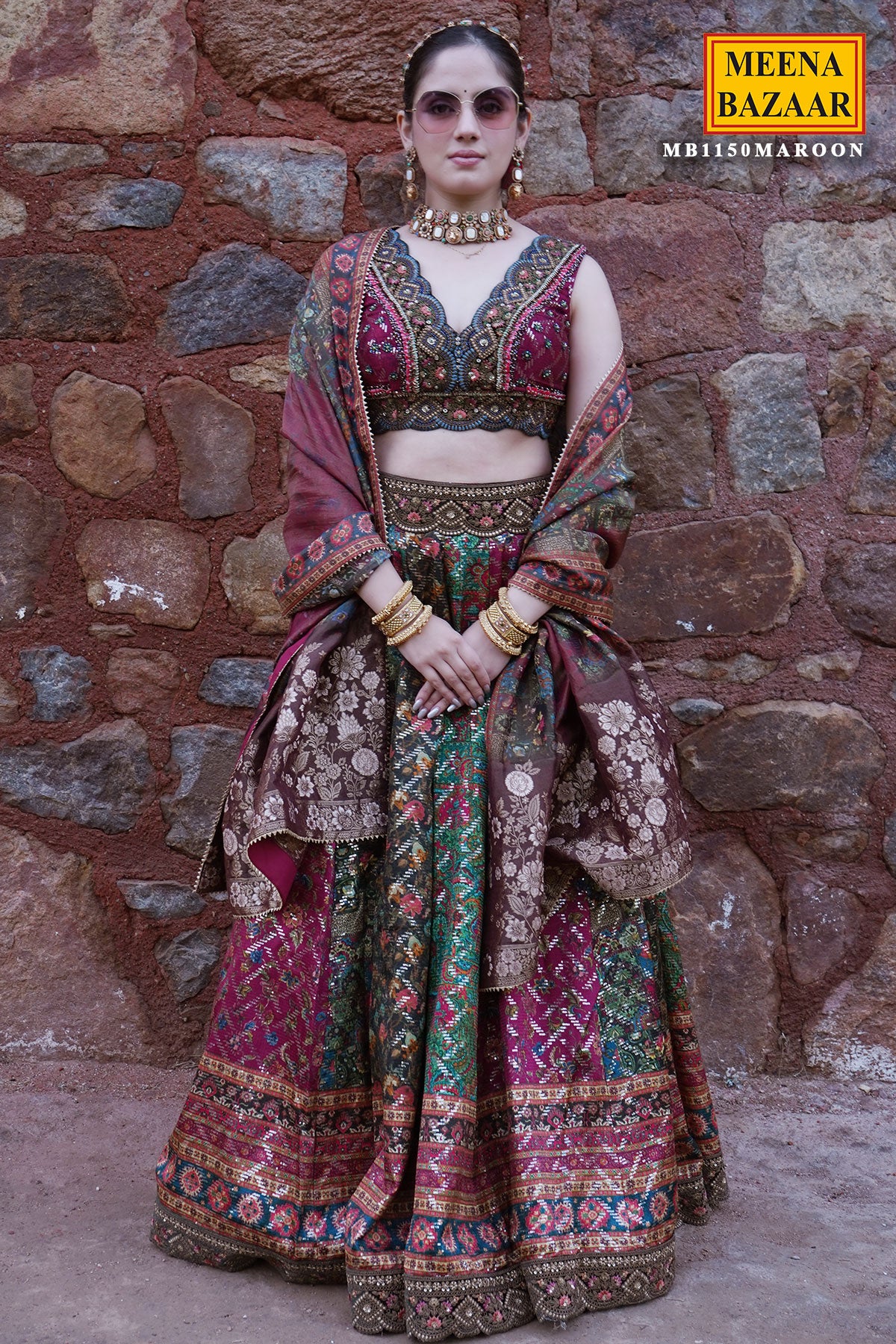 Buy Meena Bazaar Womens Net Lehenga Choli (Mbsj12-Free _Pink _Free Size) at  Amazon.in