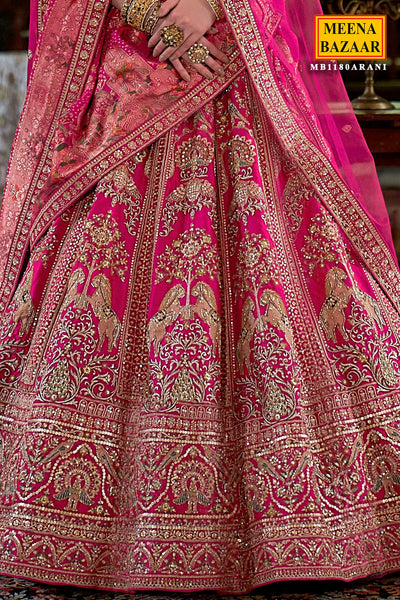 Rani Silk Zari and Sequin Embroidered Lehenga – Luxurious Bridal Wear