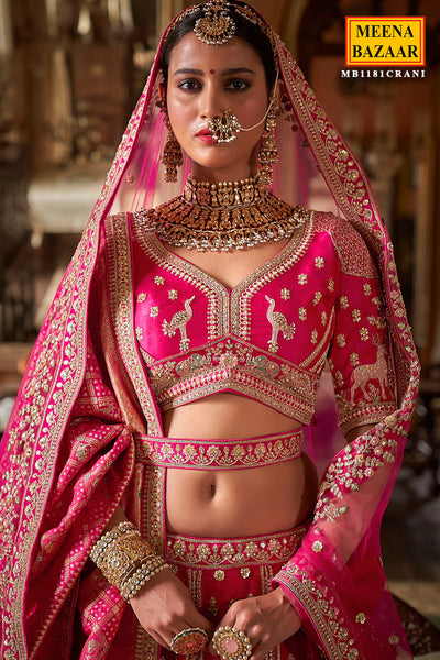 Rani Silk Zari and Sequin Embroidered Bridal Lehenga – Royal Wedding Ensemble