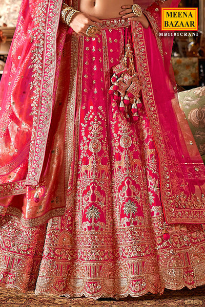 Rani Silk Zari and Sequin Embroidered Bridal Lehenga – Royal Wedding Ensemble