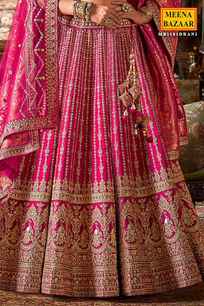 Rani Silk Zari and Sequin Embroidered Bridal Lehenga – Royal Wedding Ensemble