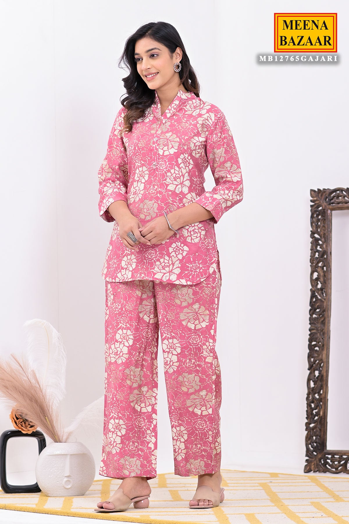 Gajari Muslin Floral Printed Co Ord Set