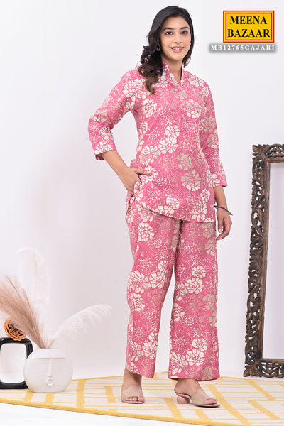 Gajari Muslin Floral Printed Co Ord Set