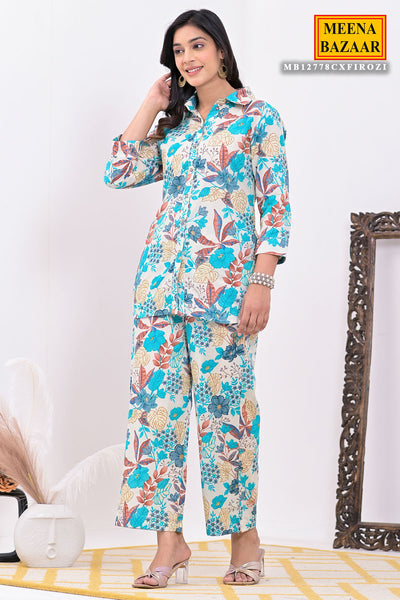 Firozi Cotton Printed Co-ord Set