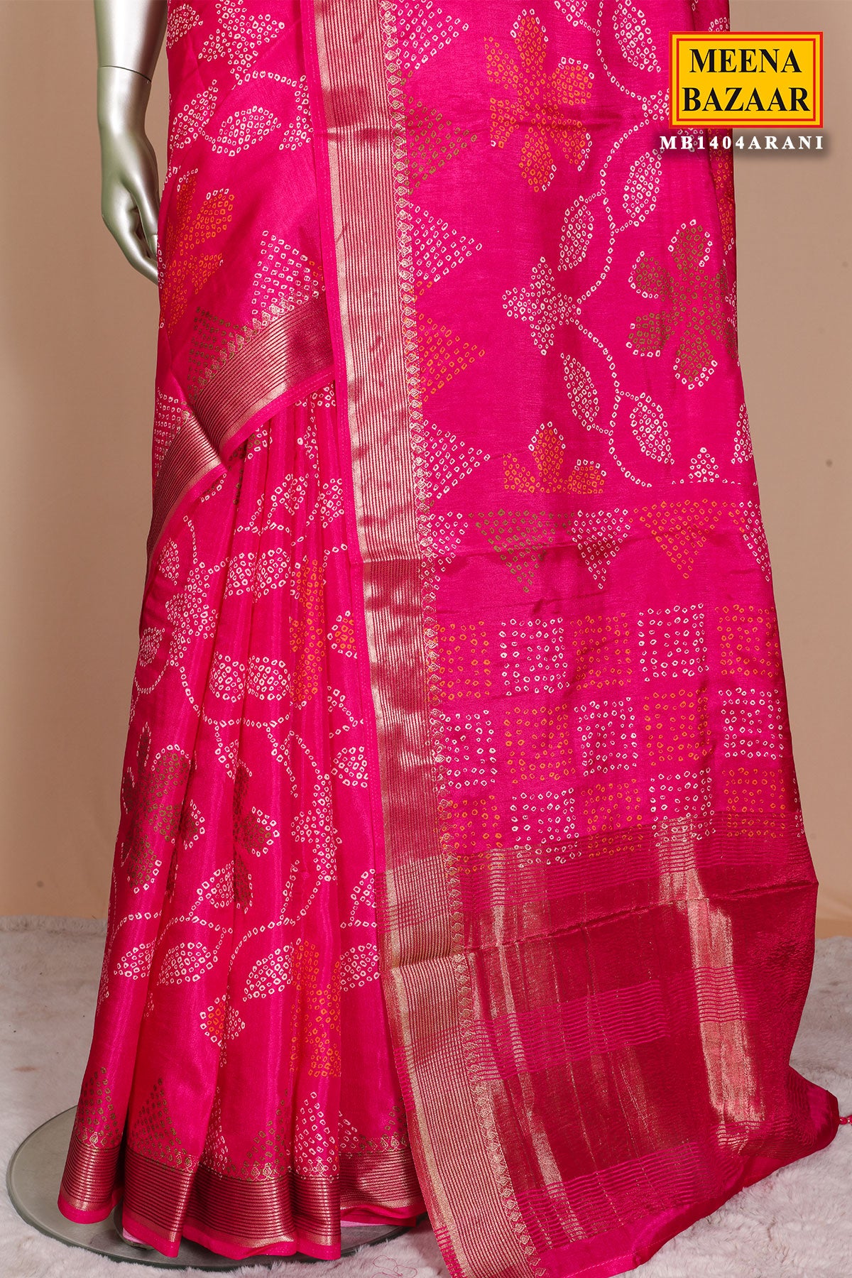 Rani Pink Silk Weaving Saree Traditional Festive Silk Saree