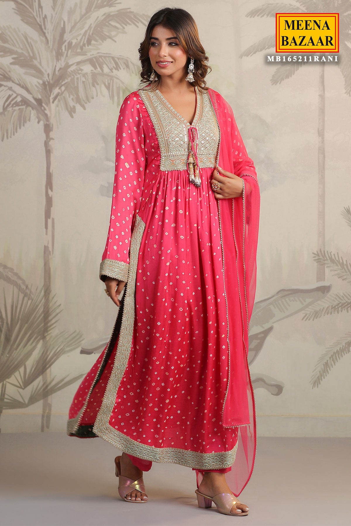Rani Satin Printed Sequin Embroidered Suit Set