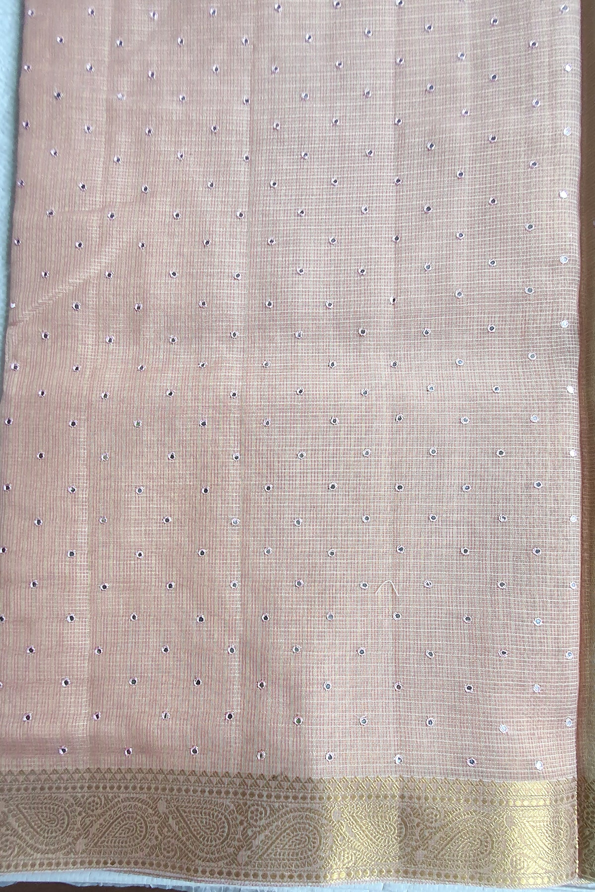 Pink Cotton Tissue Woven Saree