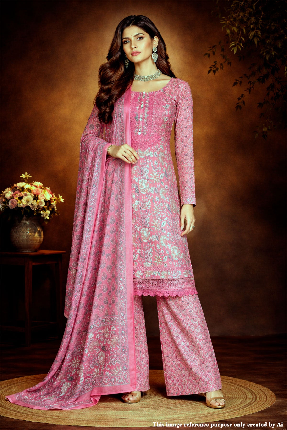 Rani Cotton Embroidered Unstitched Suit Set – Meena Bazaar