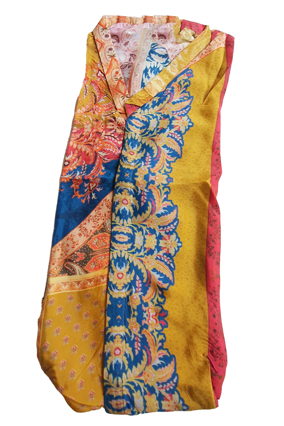 Mustard Digital Printed Muslin Silk Co-Ord Set