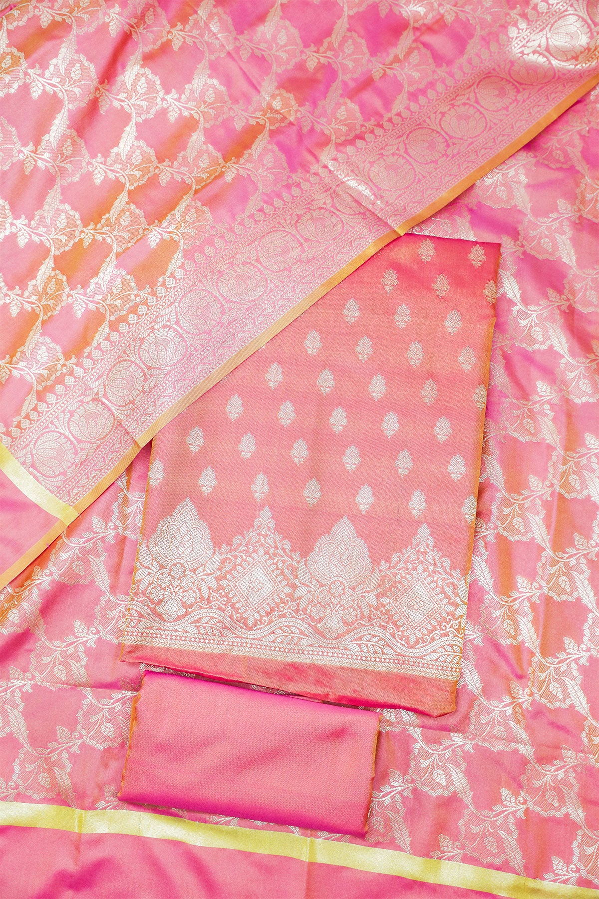 Charming Gajari Chanderi Weaving Unstitched Suit