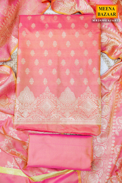 Charming Gajari Chanderi Weaving Unstitched Suit