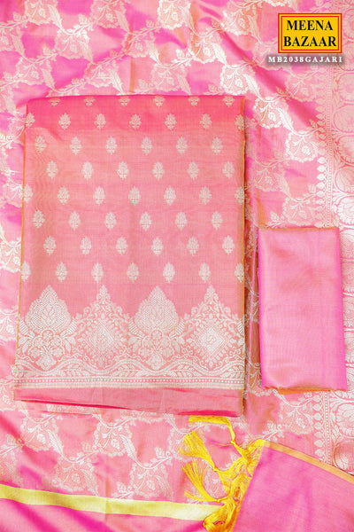 Charming Gajari Chanderi Weaving Unstitched Suit