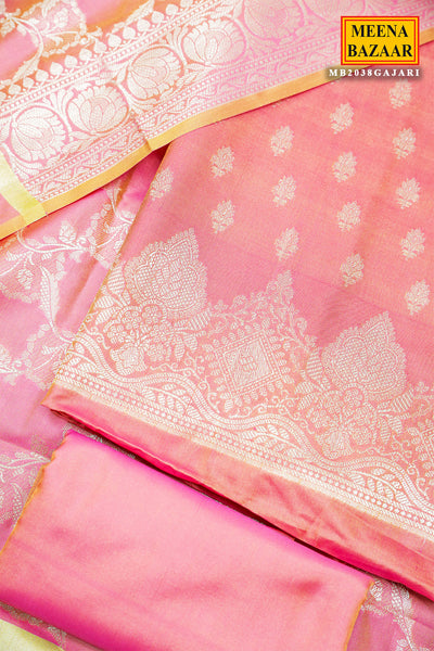 Charming Gajari Chanderi Weaving Unstitched Suit