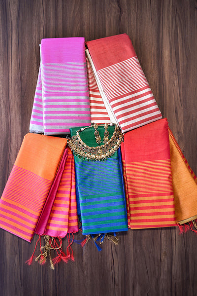Navy Blended Silk Woven Saree