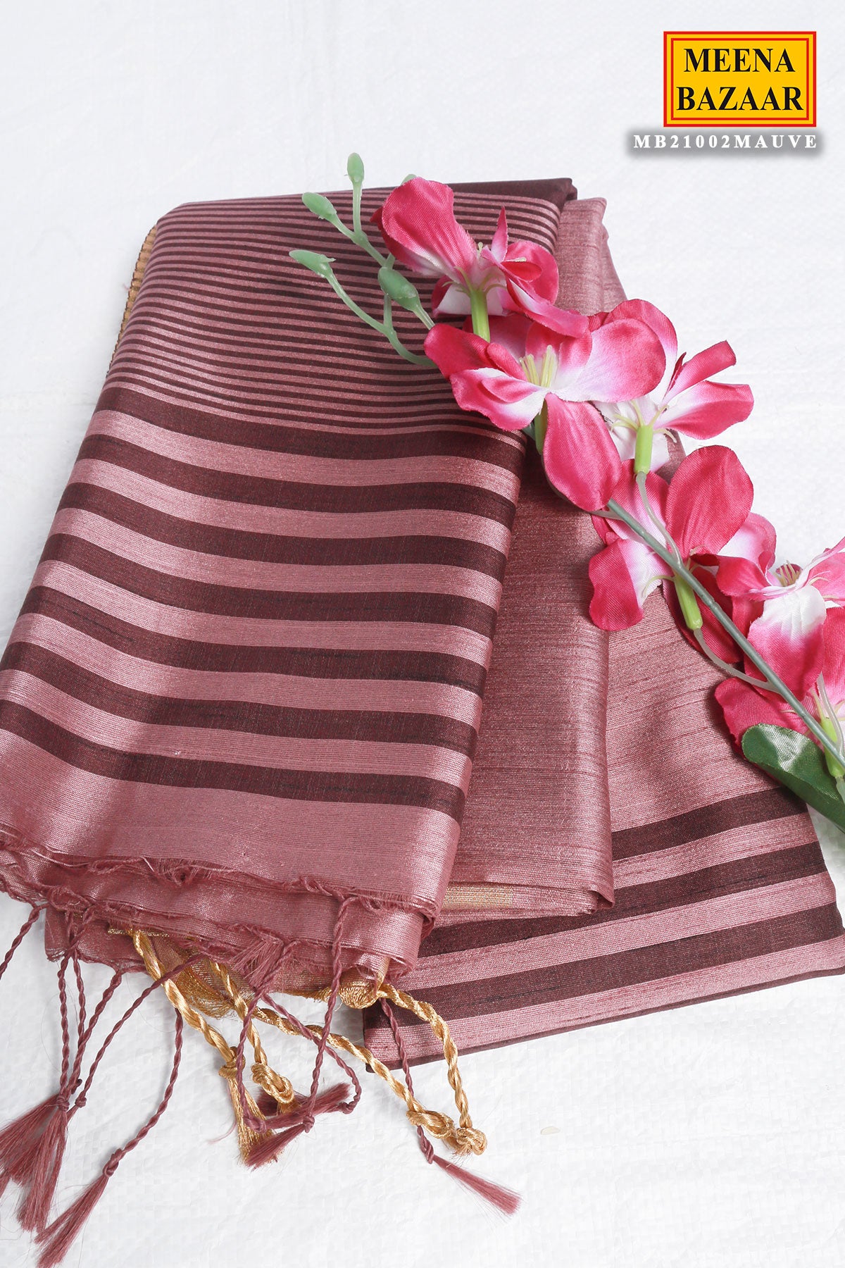 Mauve Blended Silk Woven Saree