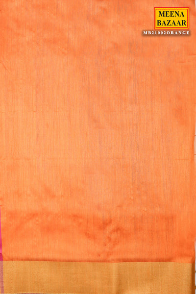 Orange Blended Silk Woven Saree