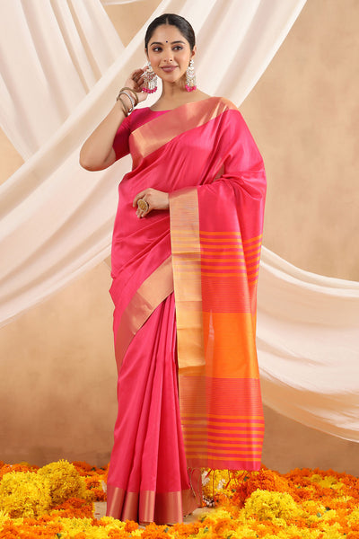 Rani Blended Silk Zari Woven Saree