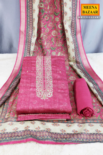 Gajari Tussar Silk Sequin Embroidered Suit Set