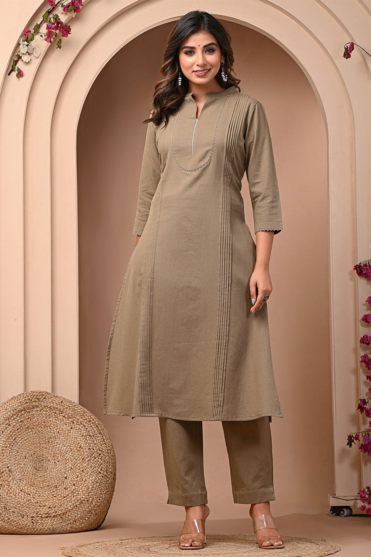 Tussar Cotton Kurta With Pants Set