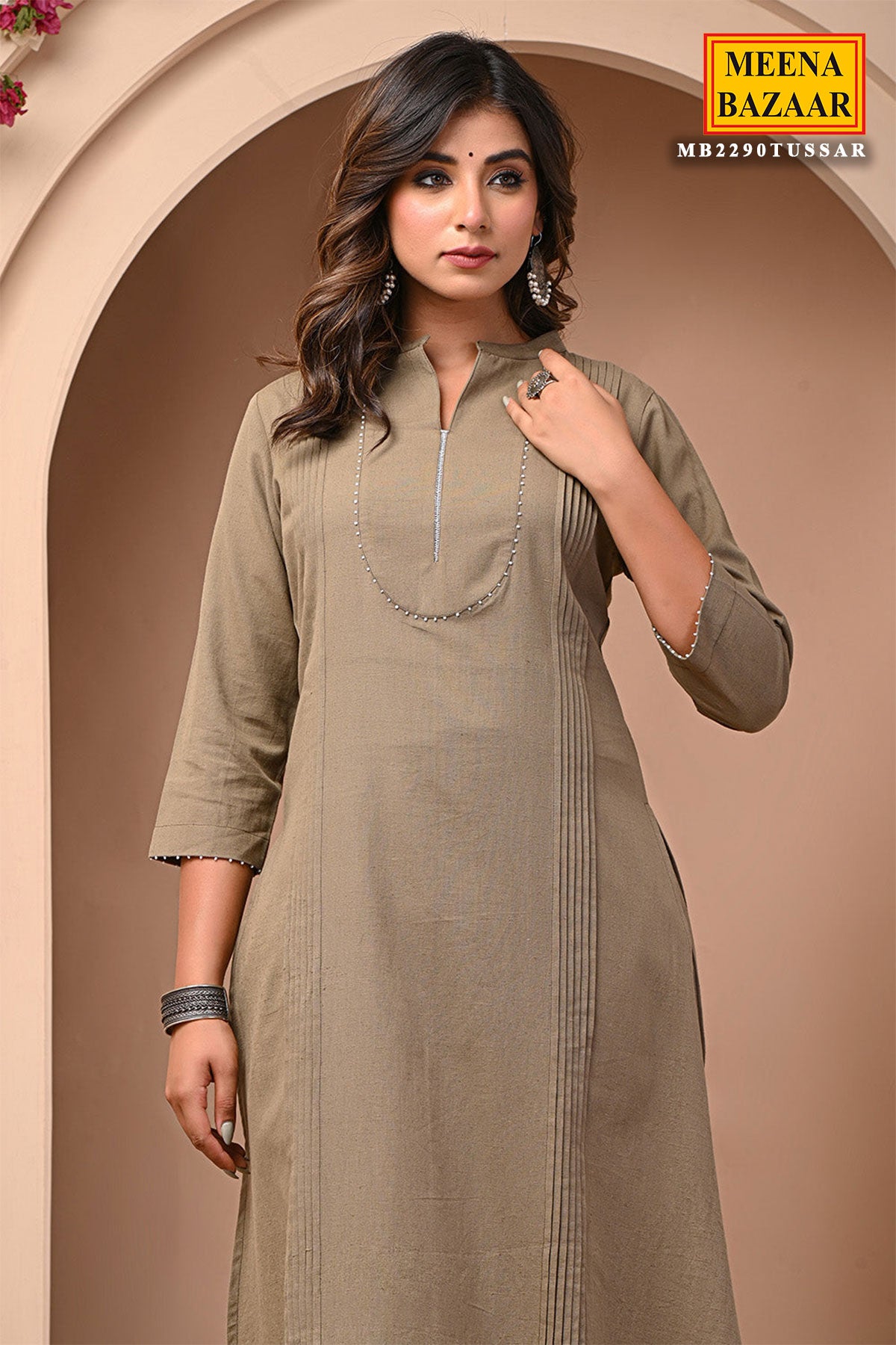 Tussar Cotton Kurta With Pants Set