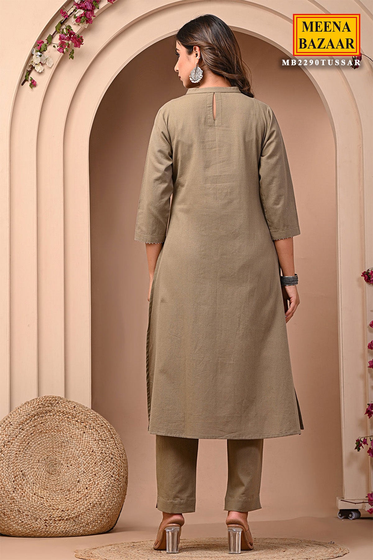 Tussar Cotton Kurta With Pants Set