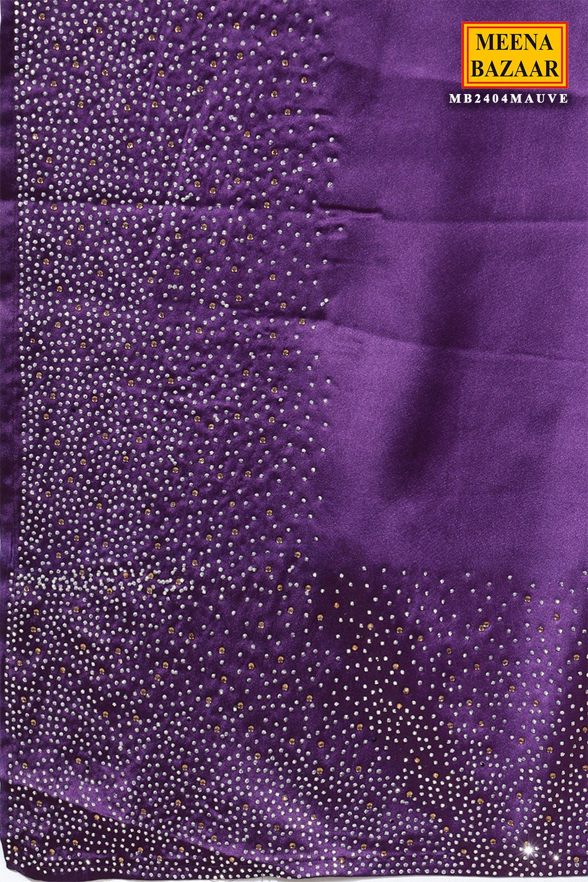 Mauve Swarovski Embroidered Satin Saree