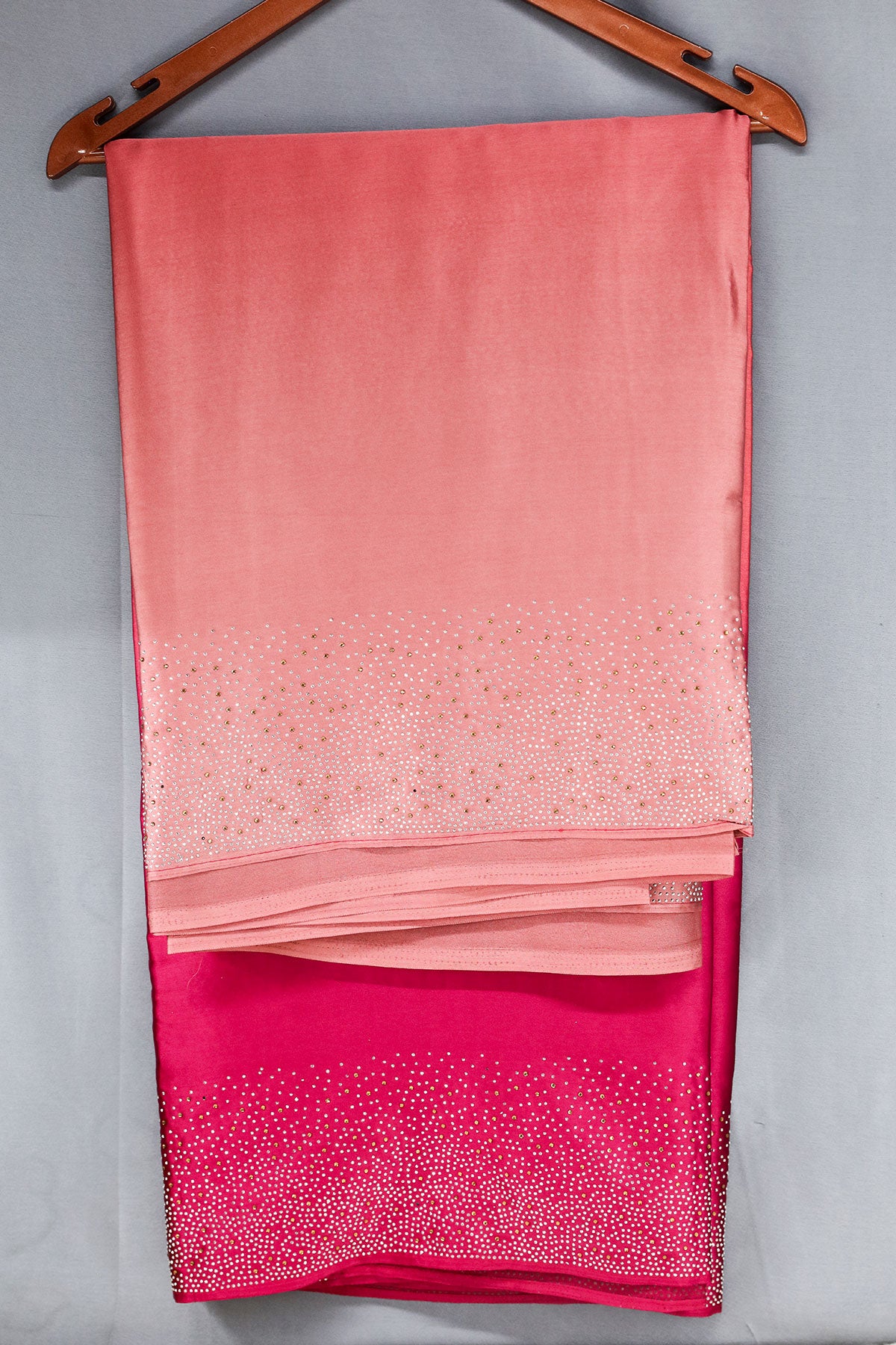 Pink Swarovski Embroidered Satin Saree