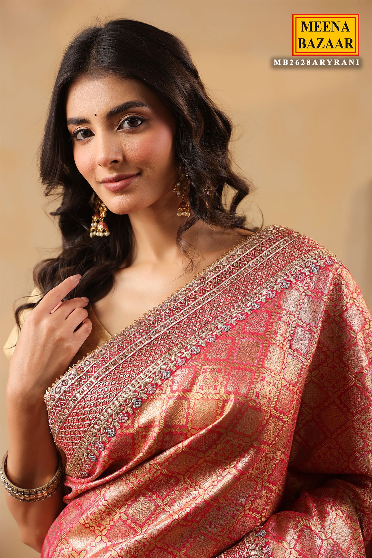 Rani Silk Embroidered Saree Festive Designer Wear