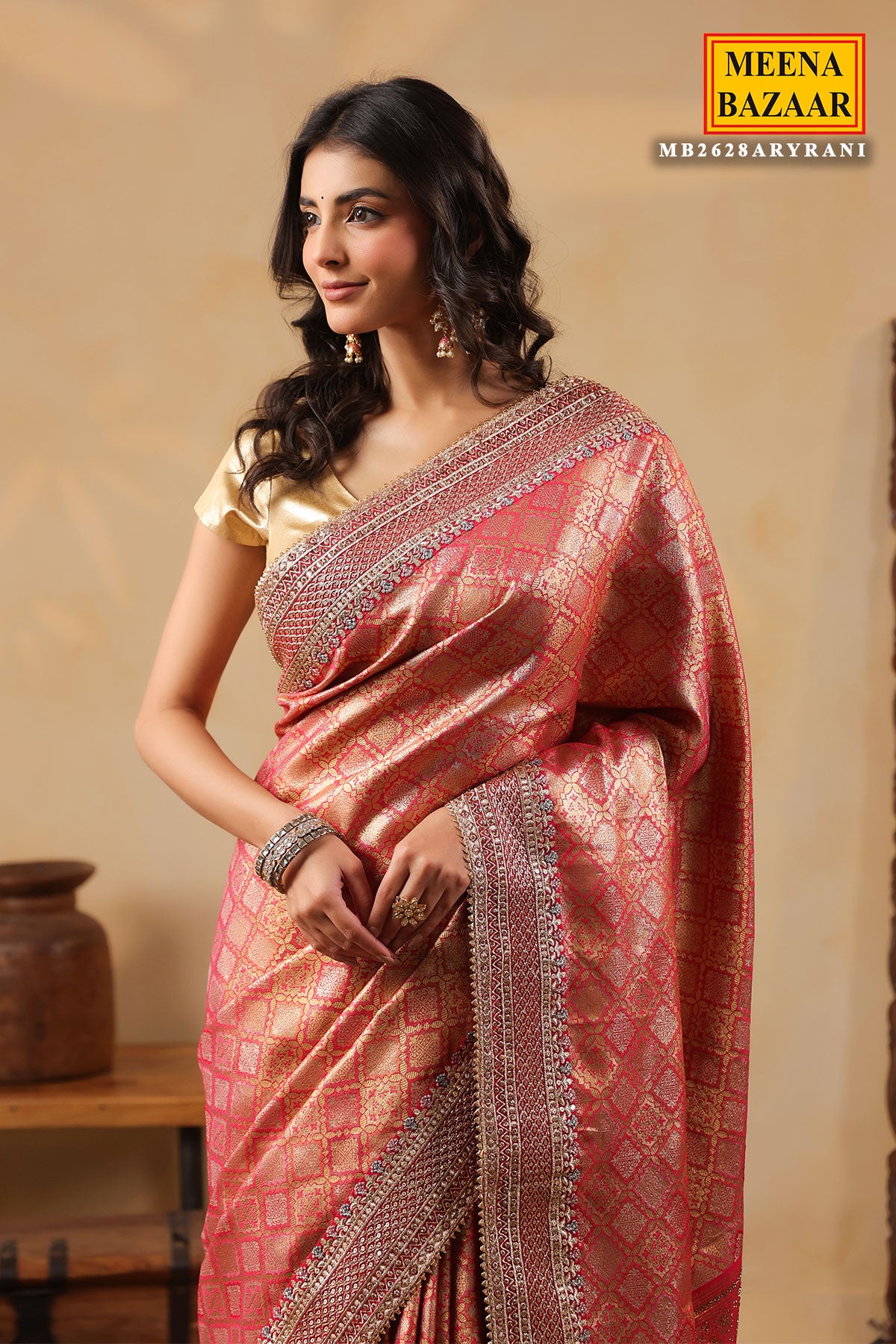 Rani Silk Embroidered Saree Festive Designer Wear